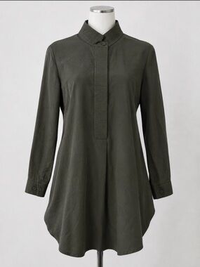 Annette Gortz Women's Olive Long-Sleeve Stand-Collar Tunic